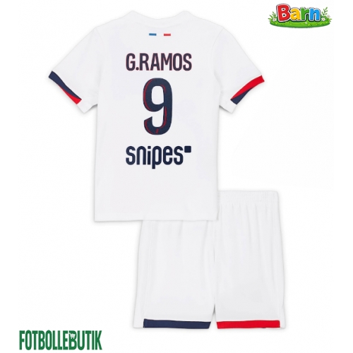 Paris Saint-Germain Goncalo Ramos #9 Bortaställ Barn 2025-26 Kortärmad (+ Korta byxor)
